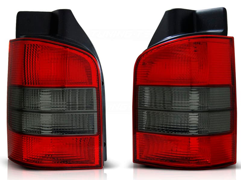 Zadné svetlá VW T5 03-09 Red Smoke (výklopné dvere)