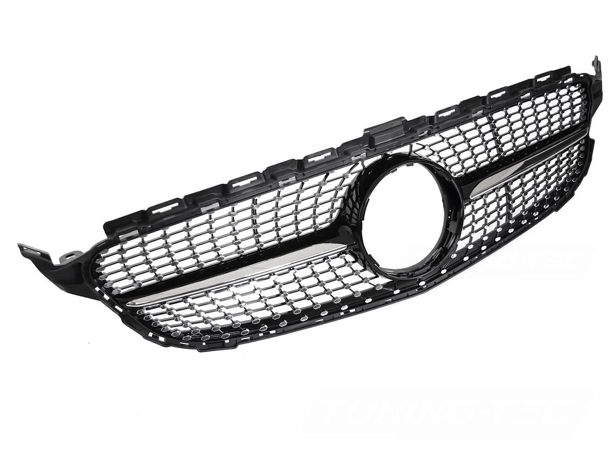 Predná maska Mercedes C-Class W205 / S205 14-18, C205 15-18, A205 16-18 Diamond Black Chrome