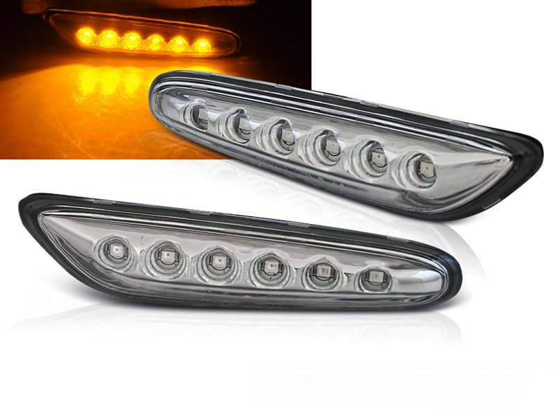 Bočné smerovky BMW E46 / E60 / E87 / E90 Chrome LED