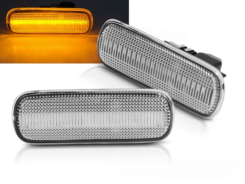 Bočné smerovky do zrkadla Citroen C4 04-11 White LED SEQ dynamické