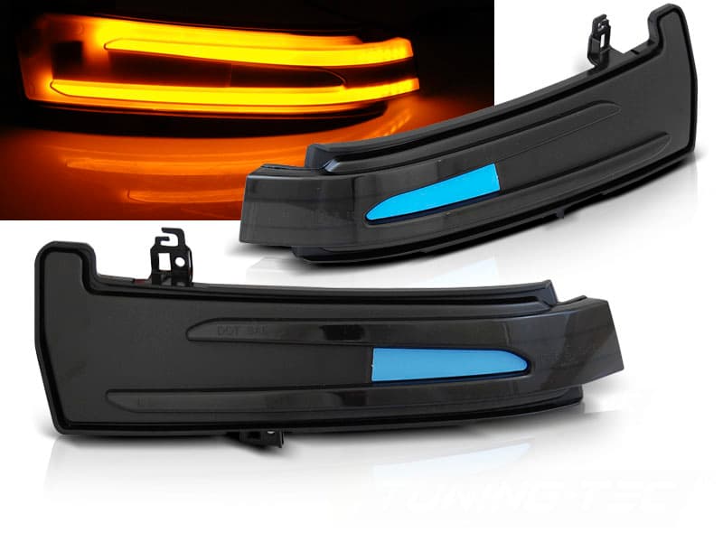 Bočné smerovky do zrkadla Mercedes W204 / W212 / W176 / W221 / W166 / X204 Smoke LED sekvenčné