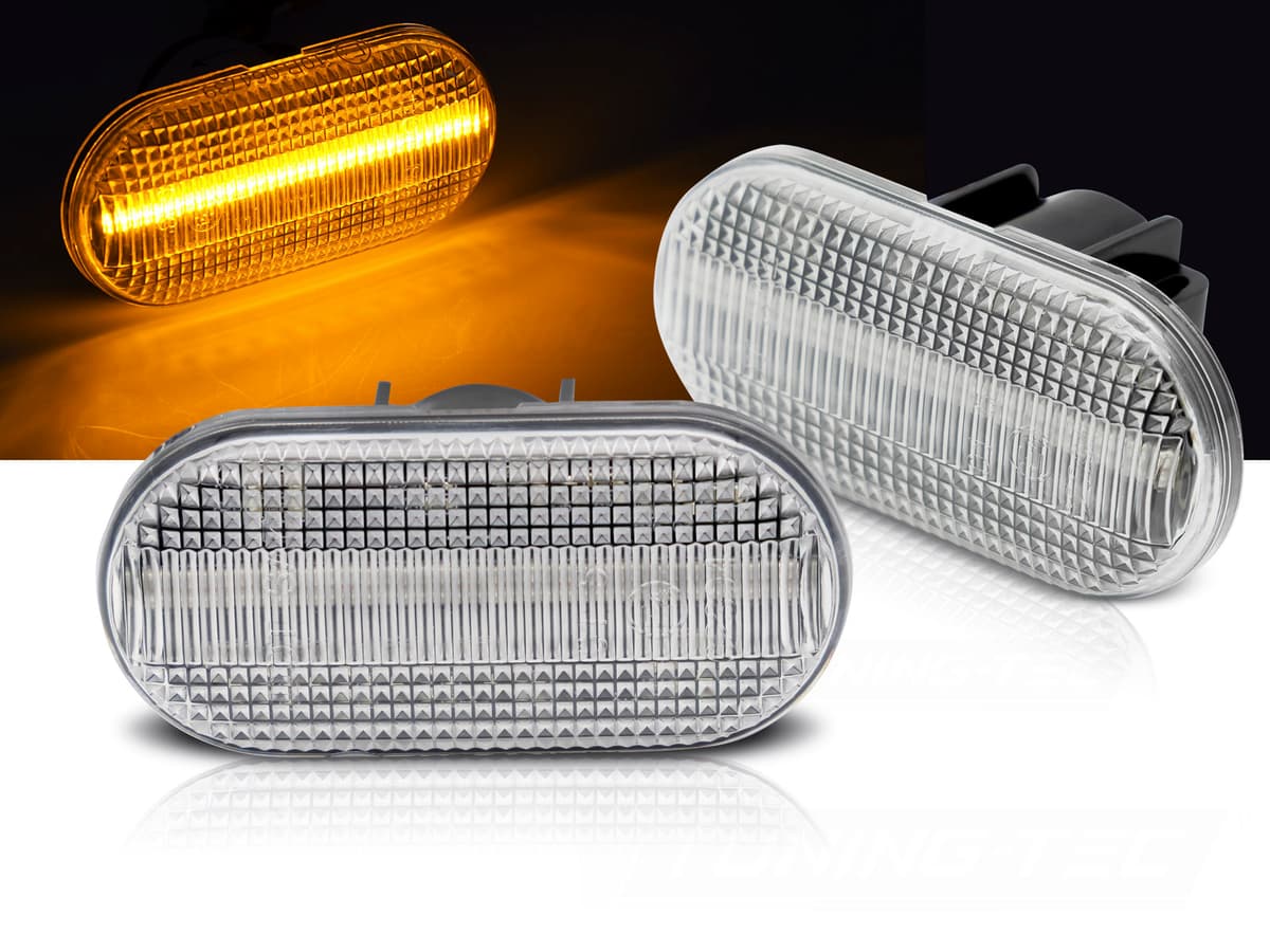 Bočné smerovky Renault Clio II / Twingo II / Scenic / Kangoo White LED SEQ