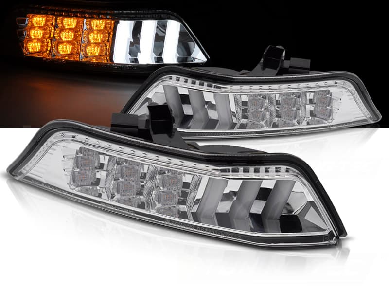 Predné smerovky Ford Mustang 15-17 Chrome LED SEQ