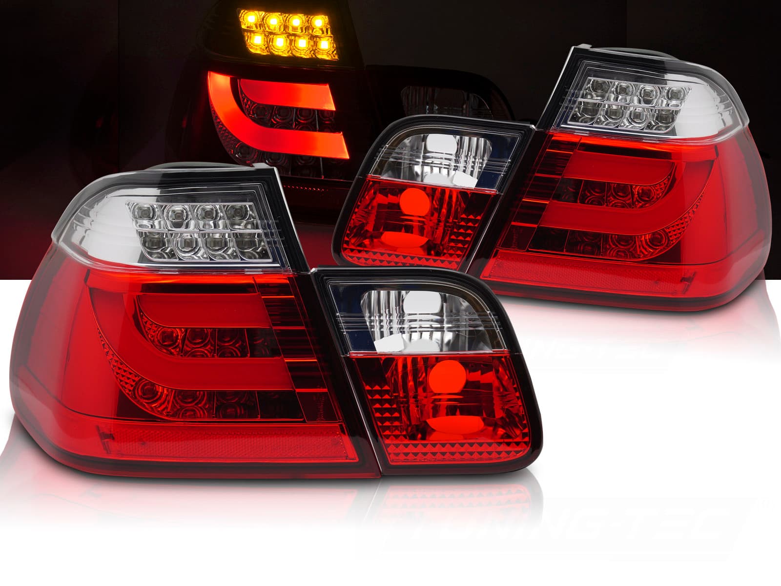 Zadné LED svetlá BMW E46 Sedan 01-05 Red White