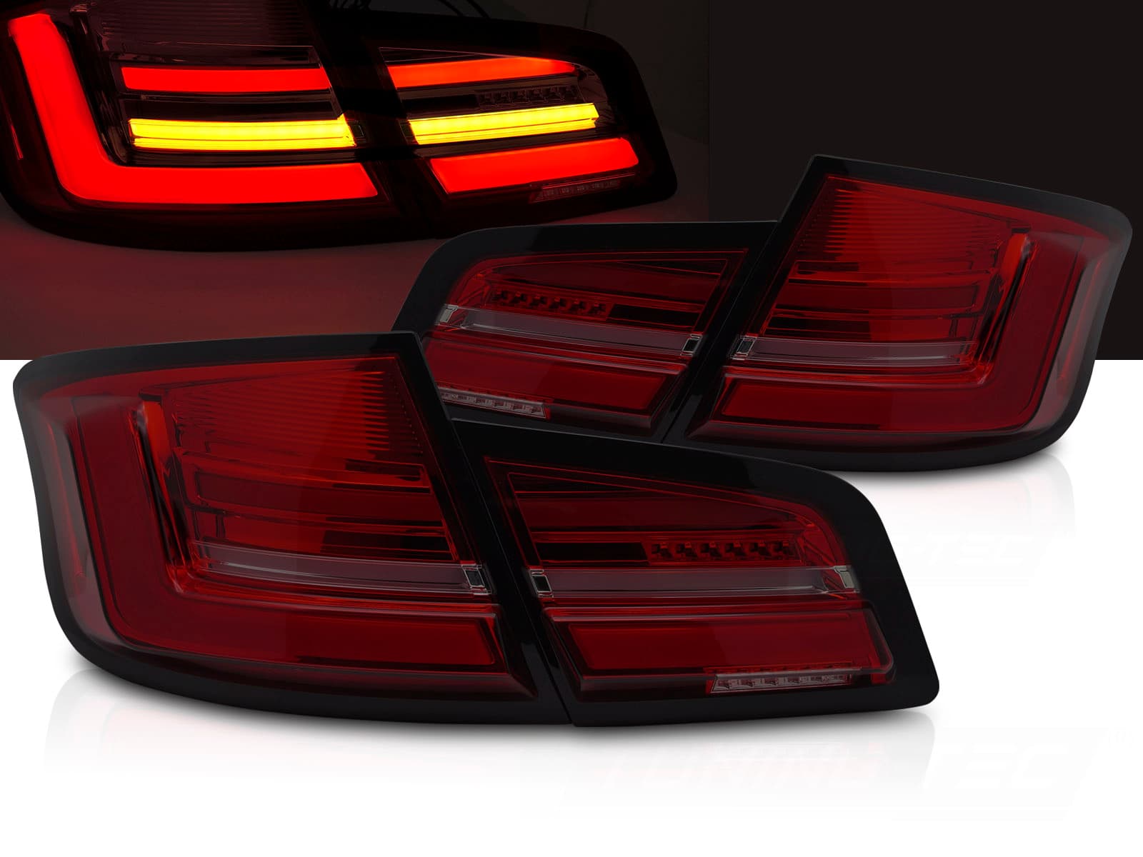 Zadné LED BAR svetlá BMW 5er F10 10-13 Red Smoke