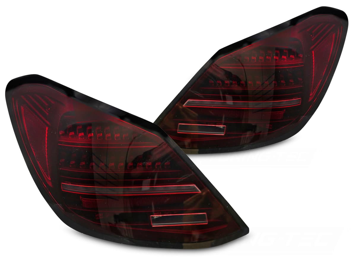 Tail lights Mercedes C-Class W205 14-21 LED Red Black SEQ