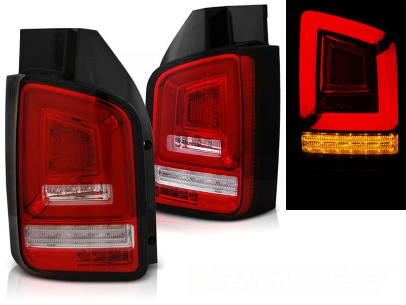 Zadné LED BAR svetlá VW T5 03-09 Red White (dvojité dvere)