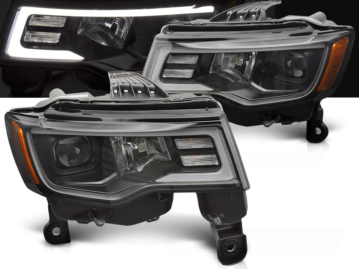 Predné svetlá Jeep Grand Cherokee WK2 16-21 Tube Light Black