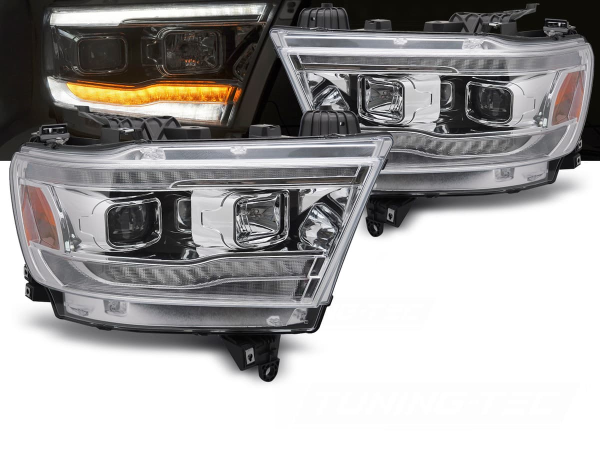 Predné svetlá Dodge Ram 1500 19-22 Tube Chrome