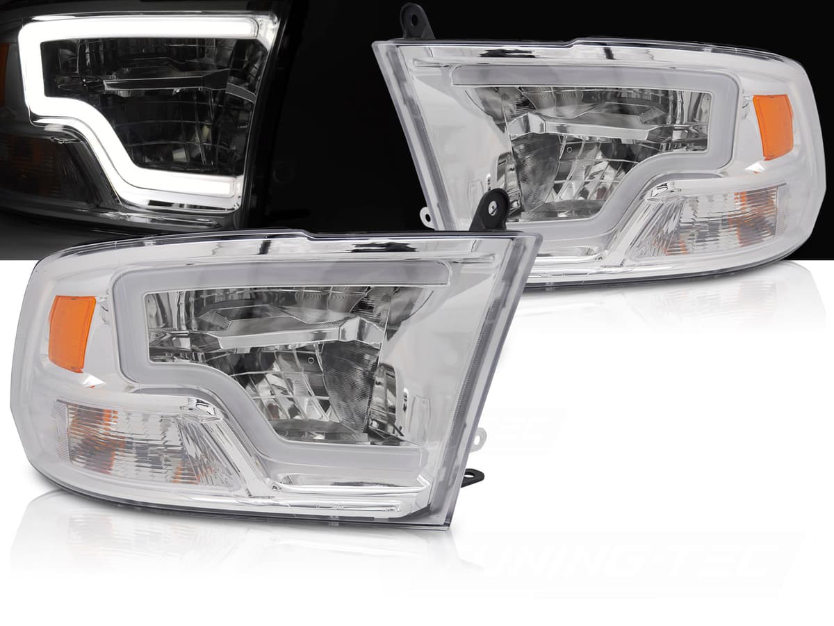 Predné LED svetlá Dodge Ram 09-18 Tube Light Chrome