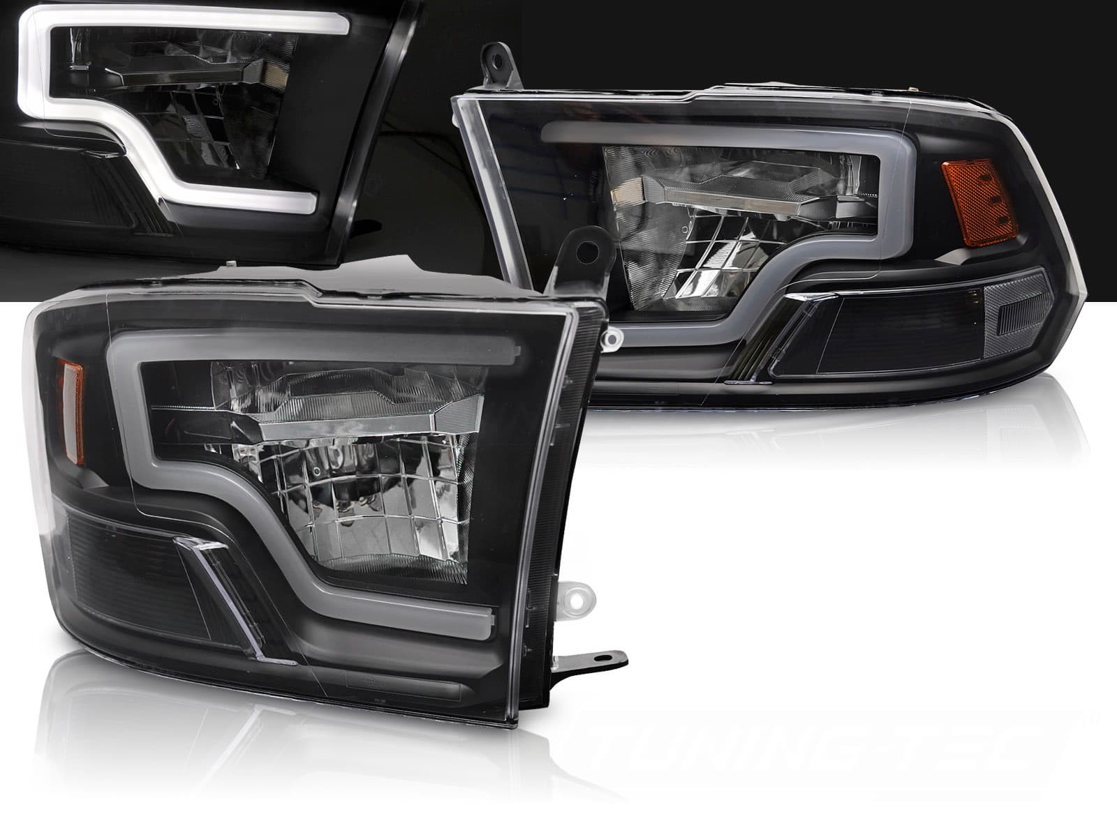Predné LED svetlá Dodge Ram 09-18 Tube Light Black
