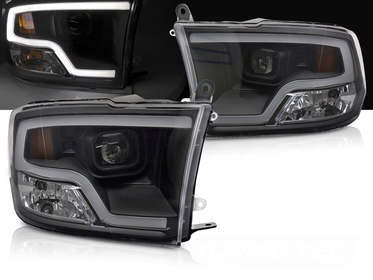 Predné svetlá Dodge Ram 09-18 Tube Light Projektor Black