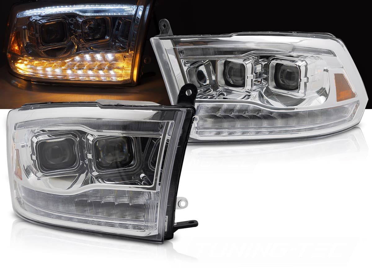 Predné svetlá Dodge Ram 09-18 Double Chrome