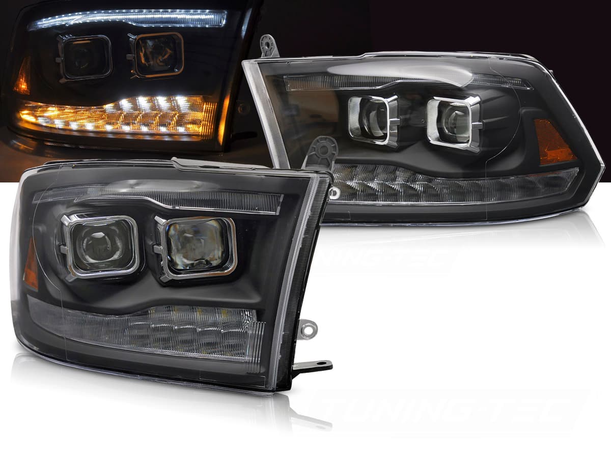 Predné svetlá Dodge Ram 09-18 Double Black