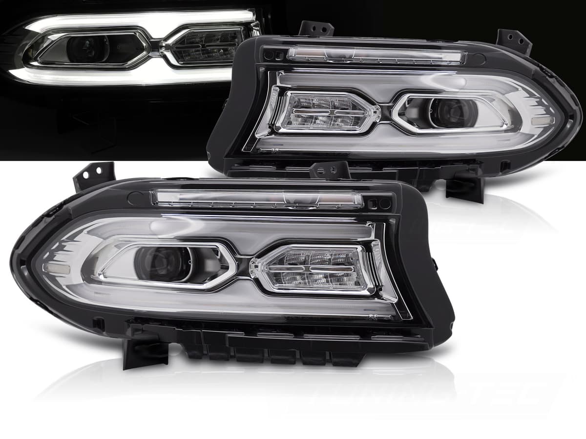 Predné Full LED svetlá Dodge Charger 14-23 DRL Chrome