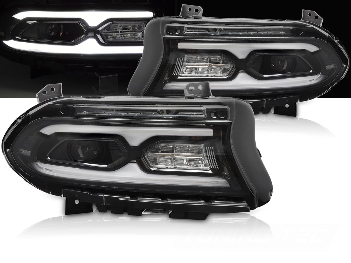 Predné Full LED svetlá Dodge Charger 14-23 DRL Black