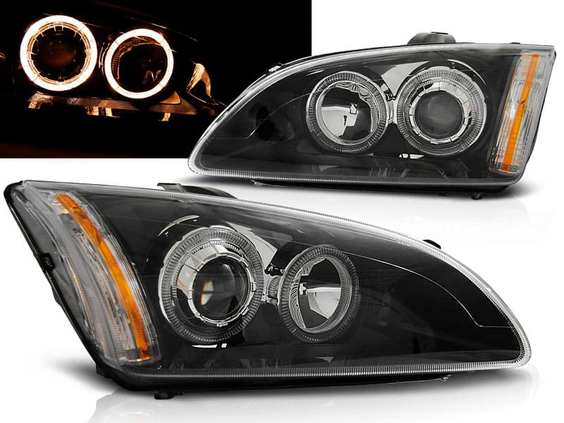 Predné svetlá Ford Focus II 04-08 Angel Eyes Black