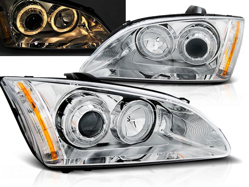 Predné svetlá Ford Focus II 04-08 Angel Eyes Chrome