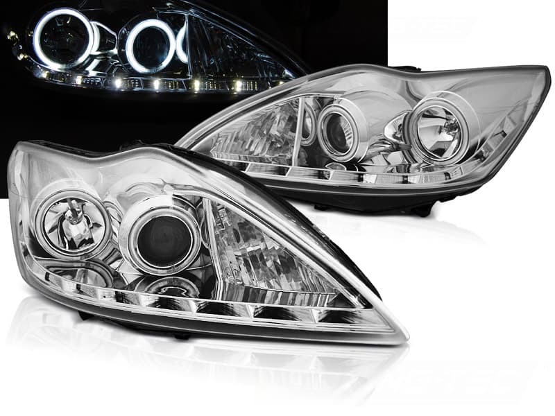 Predné svetlá Ford Focus II 08-10 Angel Eyes CCFL Chrome