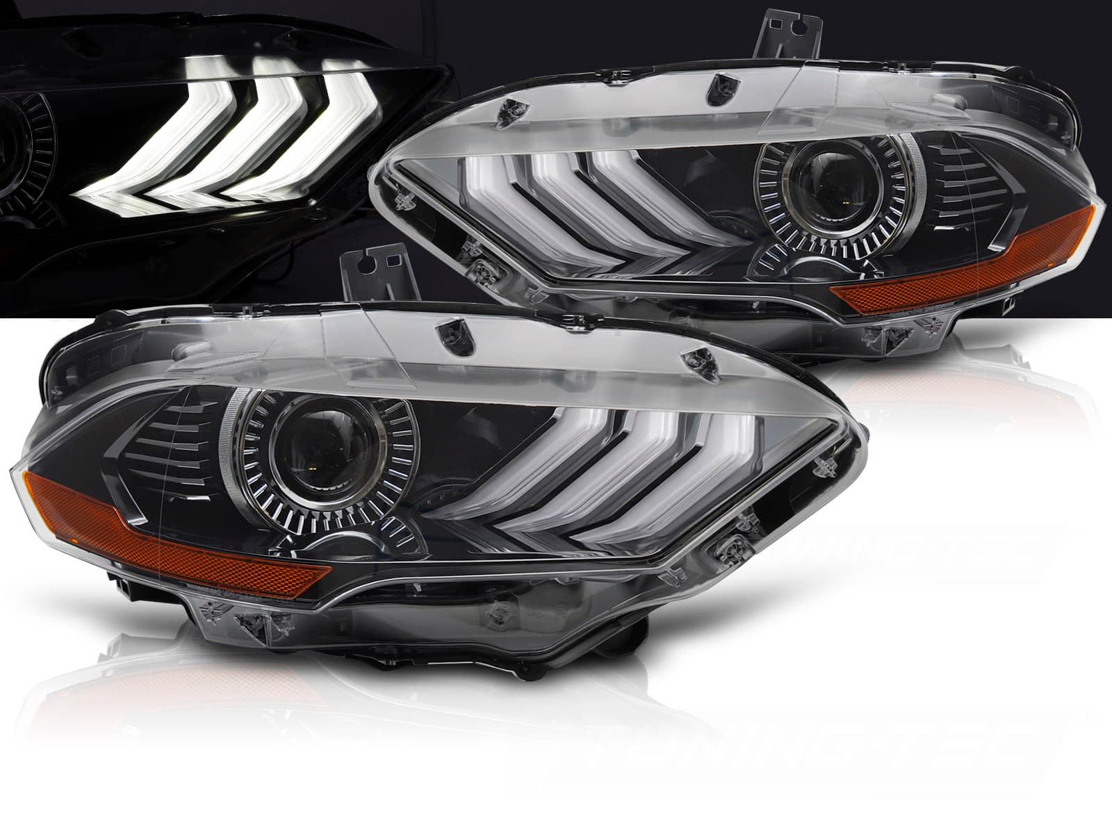 Predné Full LED svetlá Ford Mustang 18-21 DRL Black