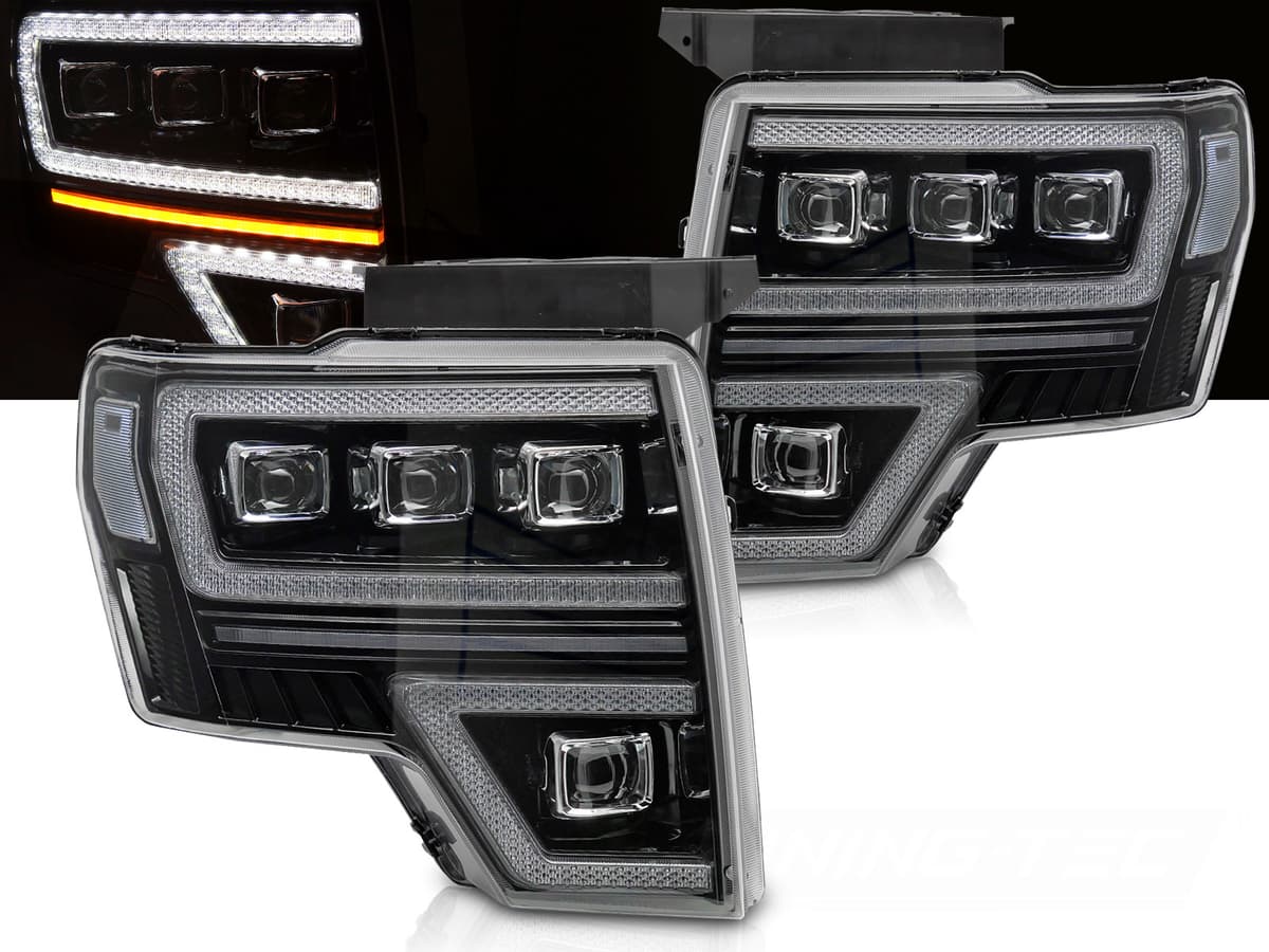 Predné Full LED svetlá Ford F-150 08-14 DRL Black
