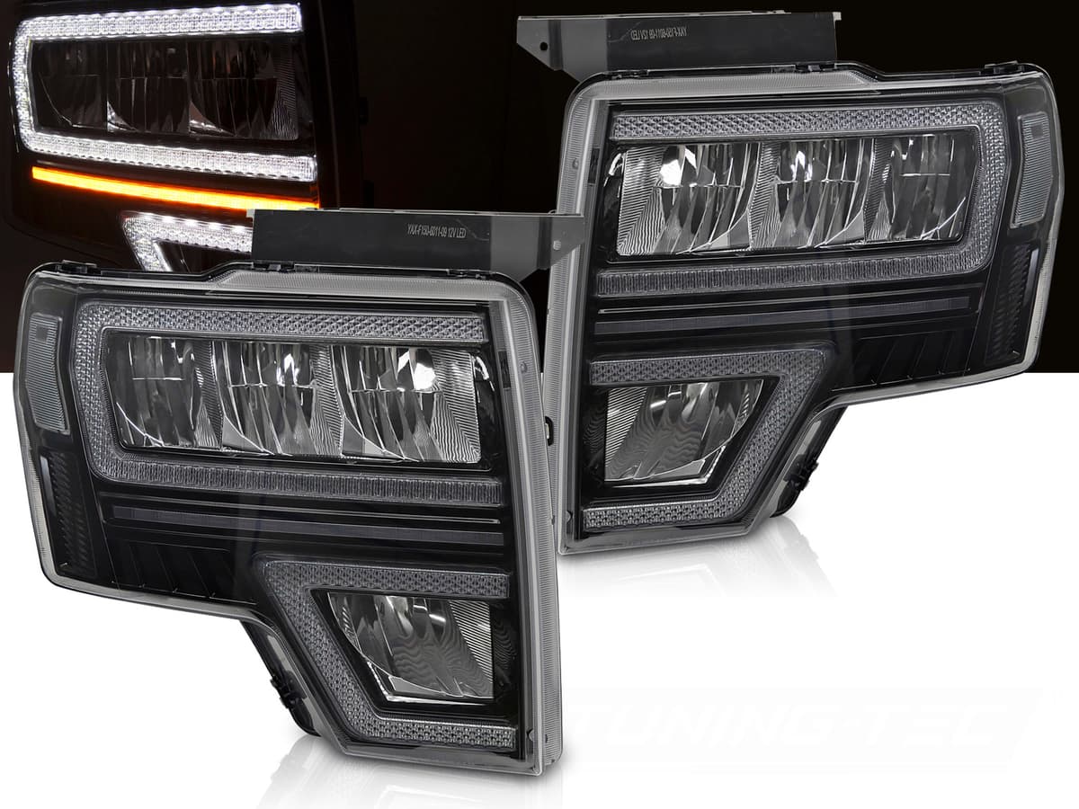 Predné Full LED svetlá Ford F-150 08-14 DRL Black (variant)