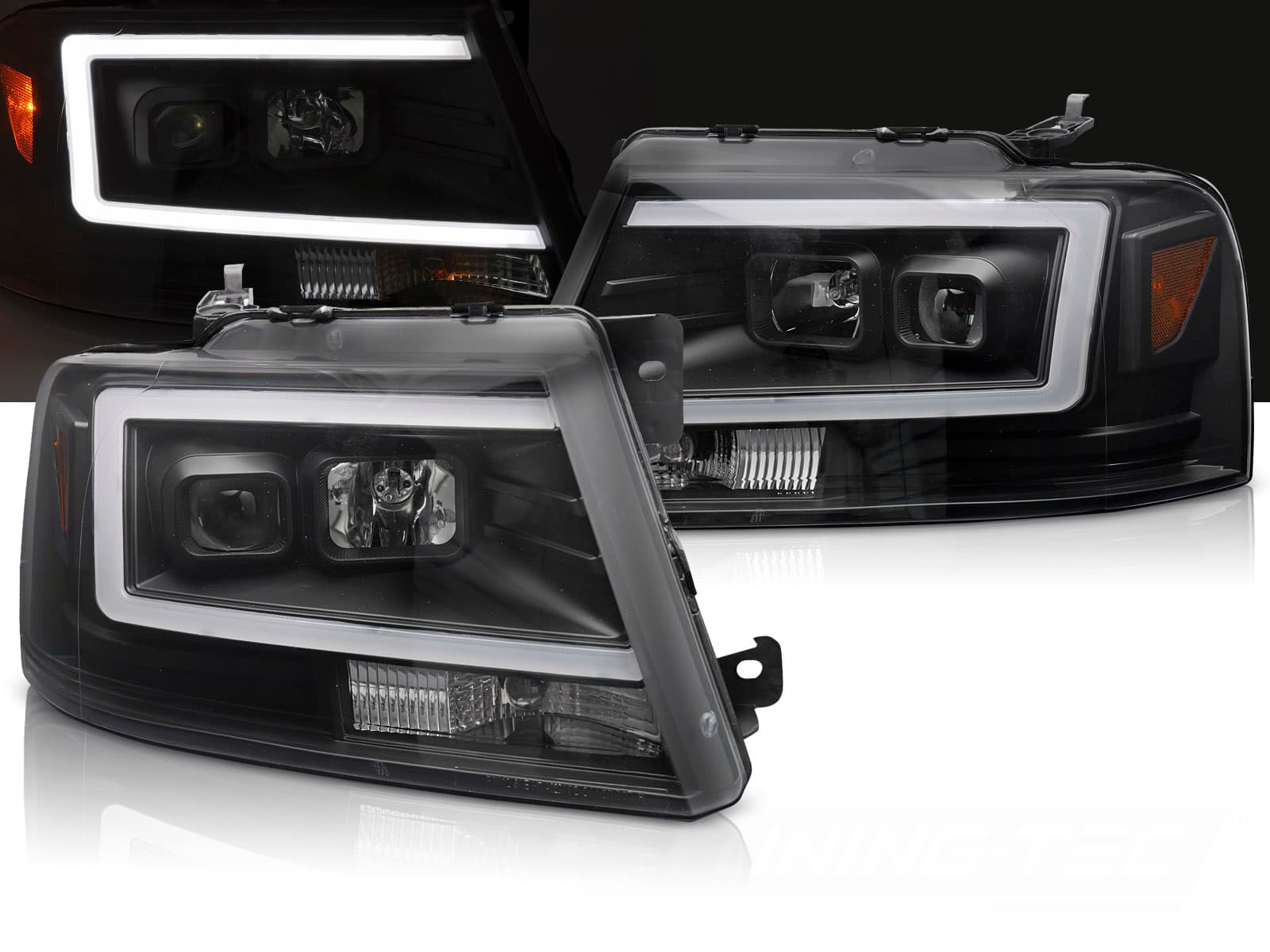 Predné svetlá Ford F-150 04-08 Tube Light Black