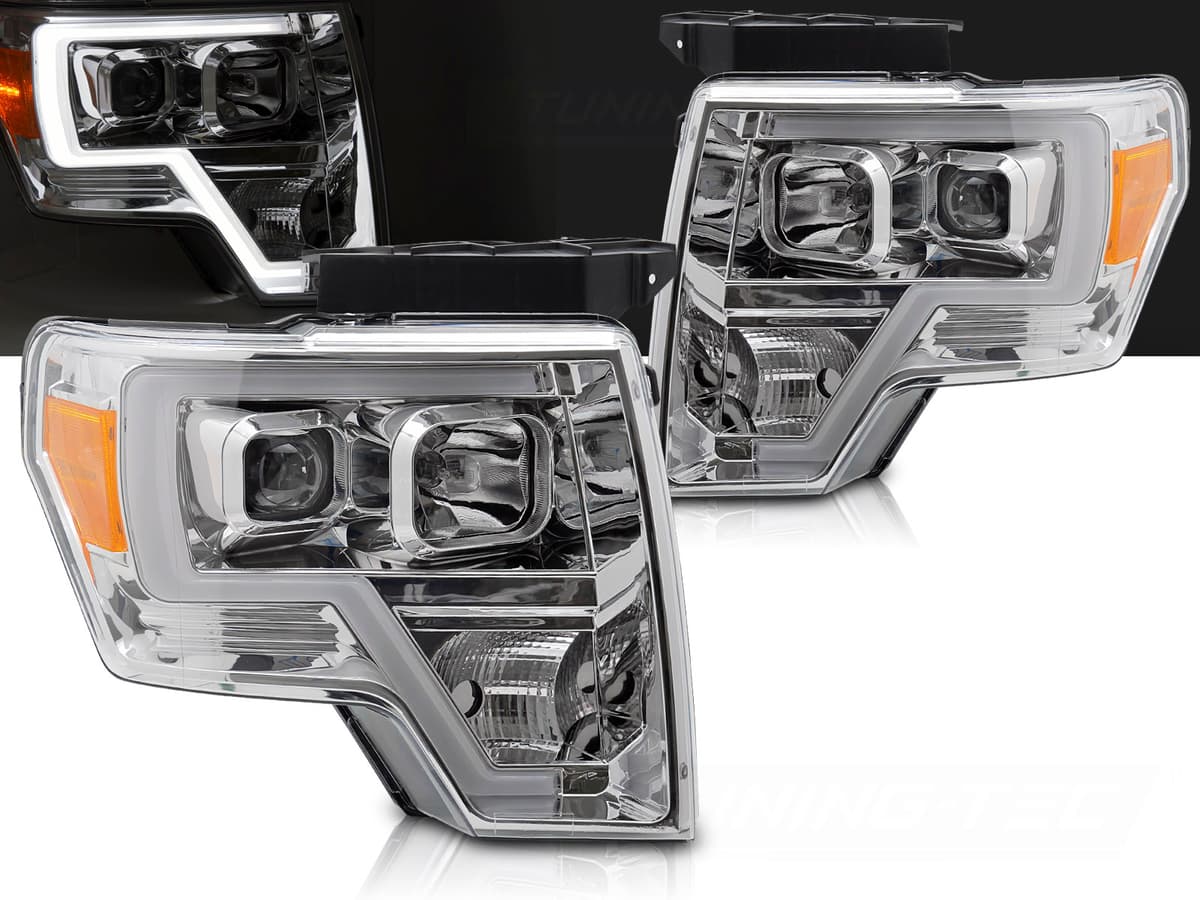 Predné svetlá Ford F-150 08-14 Tube Light Chrome