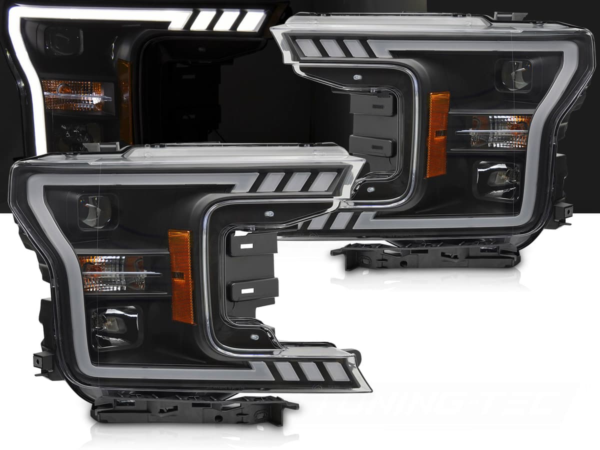 Predné svetlá Ford F-150 17-20 Tube Light Black