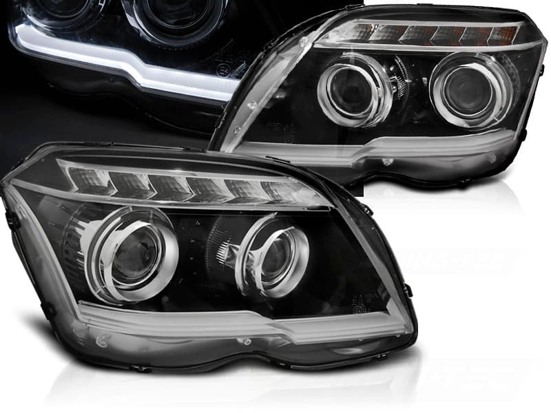 Predné svetlá Mercedes GLK X204 08-12 Tube Light Black