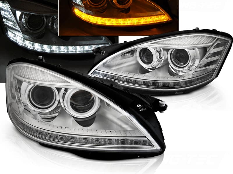 Predné xenónové svetlá Mercedes S trieda W221 05-09 Daylight Chrome (dynamická smerovka)