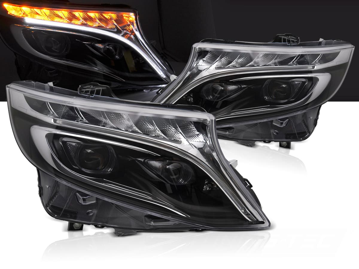 Predné Full LED svetlá Mercedes Vito / V trieda W447 14-23 DRL Black