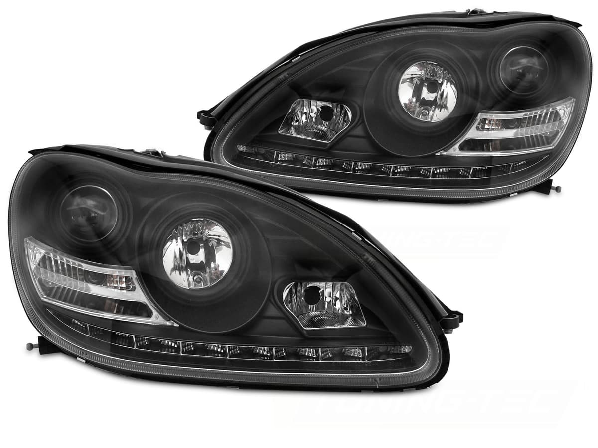 Predné svetlá Mercedes S W220 02-05 Xenon Black LED