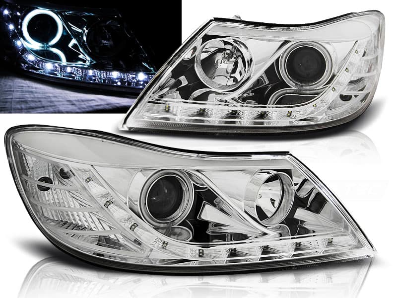 Predné svetlá Škoda Octavia II 09-12 Daylight Chrome
