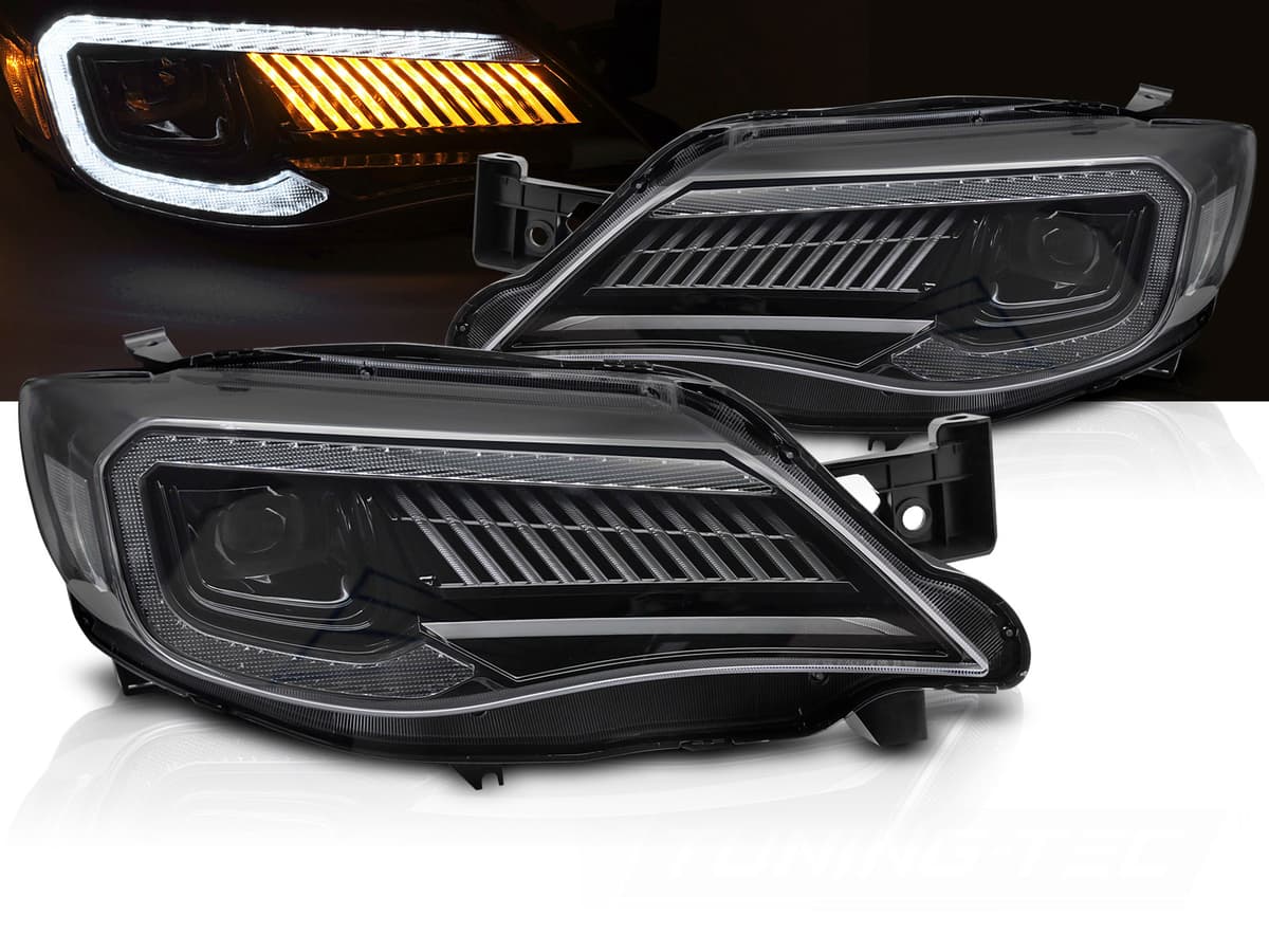 Predné Full LED svetlá Subaru WRX 08-14 Tube Light Black