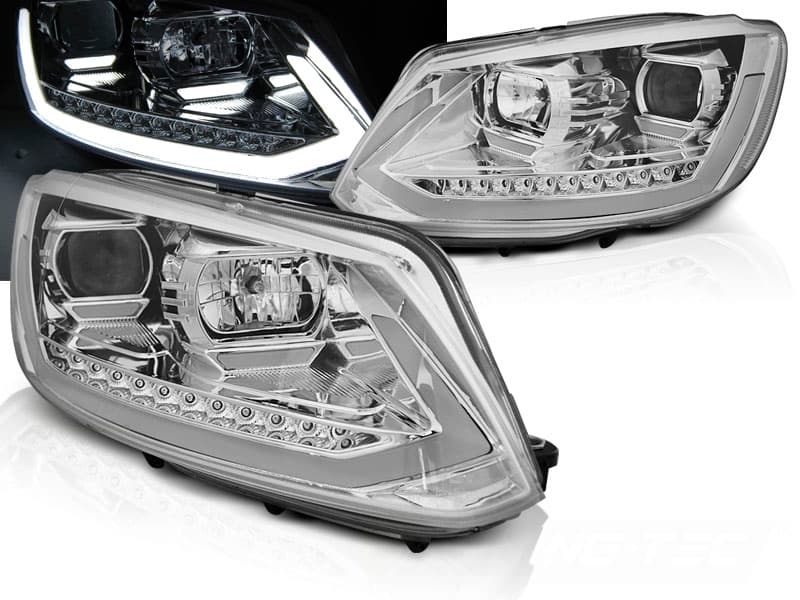 Predné svetlá Volkswagen Touran I 10-15 Tube Light DRL Chrome