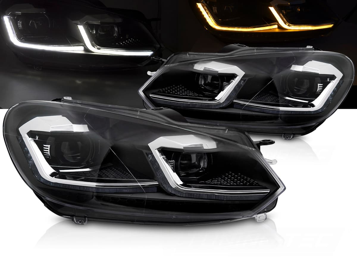Predné svetlá Volkswagen Golf VI 08-12 Silver Line LED DRL