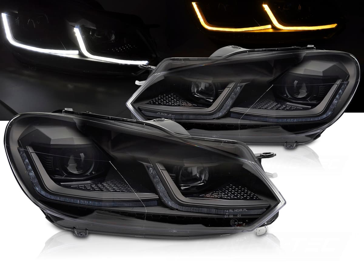 Predné svetlá Volkswagen Golf VI 08-12 LED DRL Black