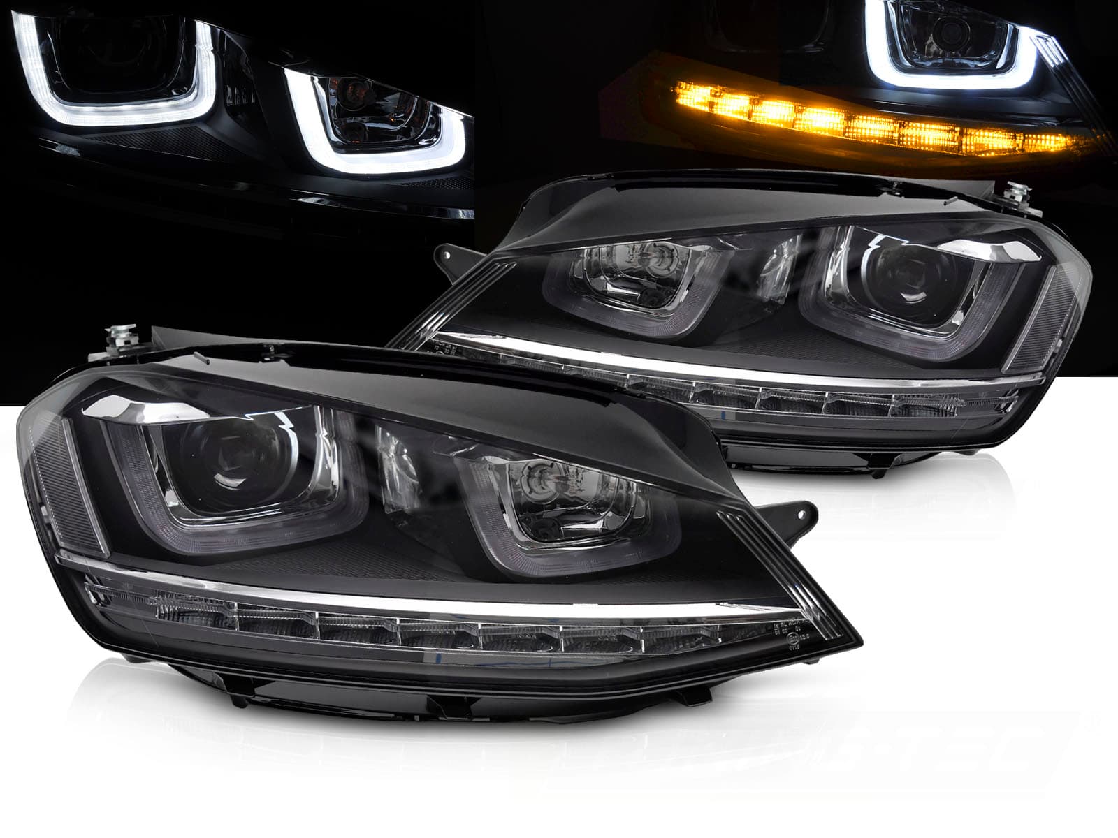 Predné svetlá Volkswagen Golf VII 13-17 Silver Line LED DRL (prísvit do zákruty)