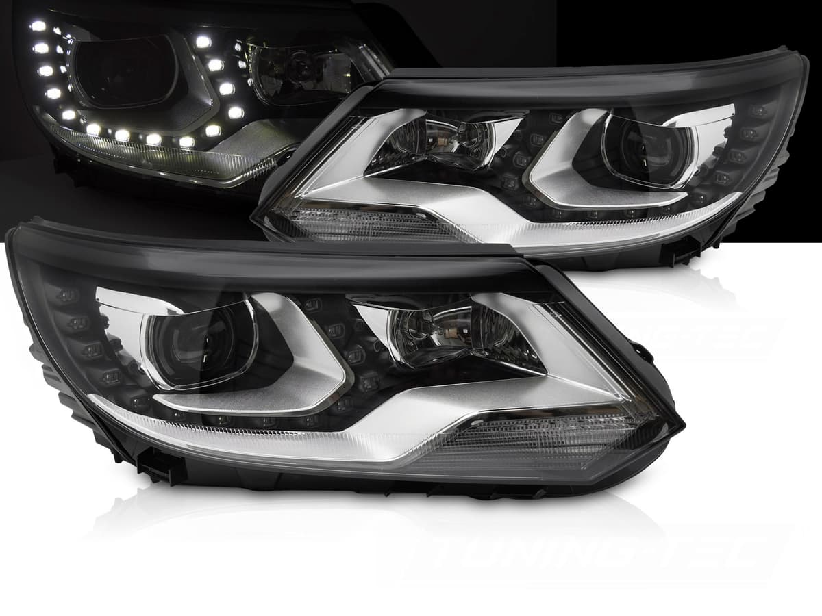 Predné svetlá Volkswagen Tiguan I 11-15 LED DRL Black