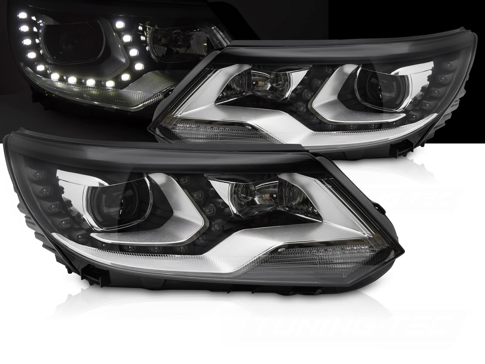 Predné svetlá Volkswagen Tiguan I 11-15 LED DRL Black