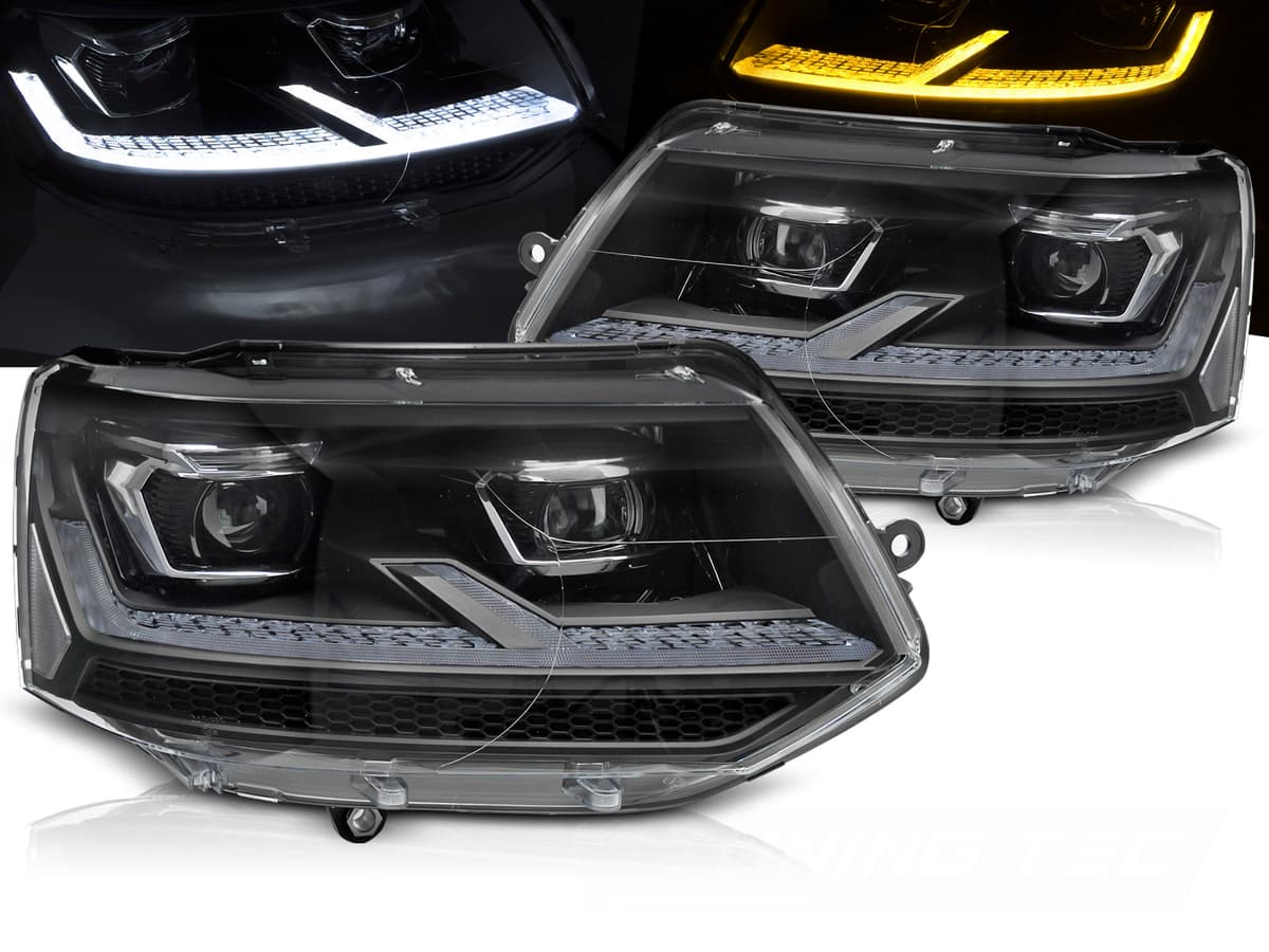 Predné Full LED svetlá Volkswagen Transporter T5.1 10-15 DRL Chrome