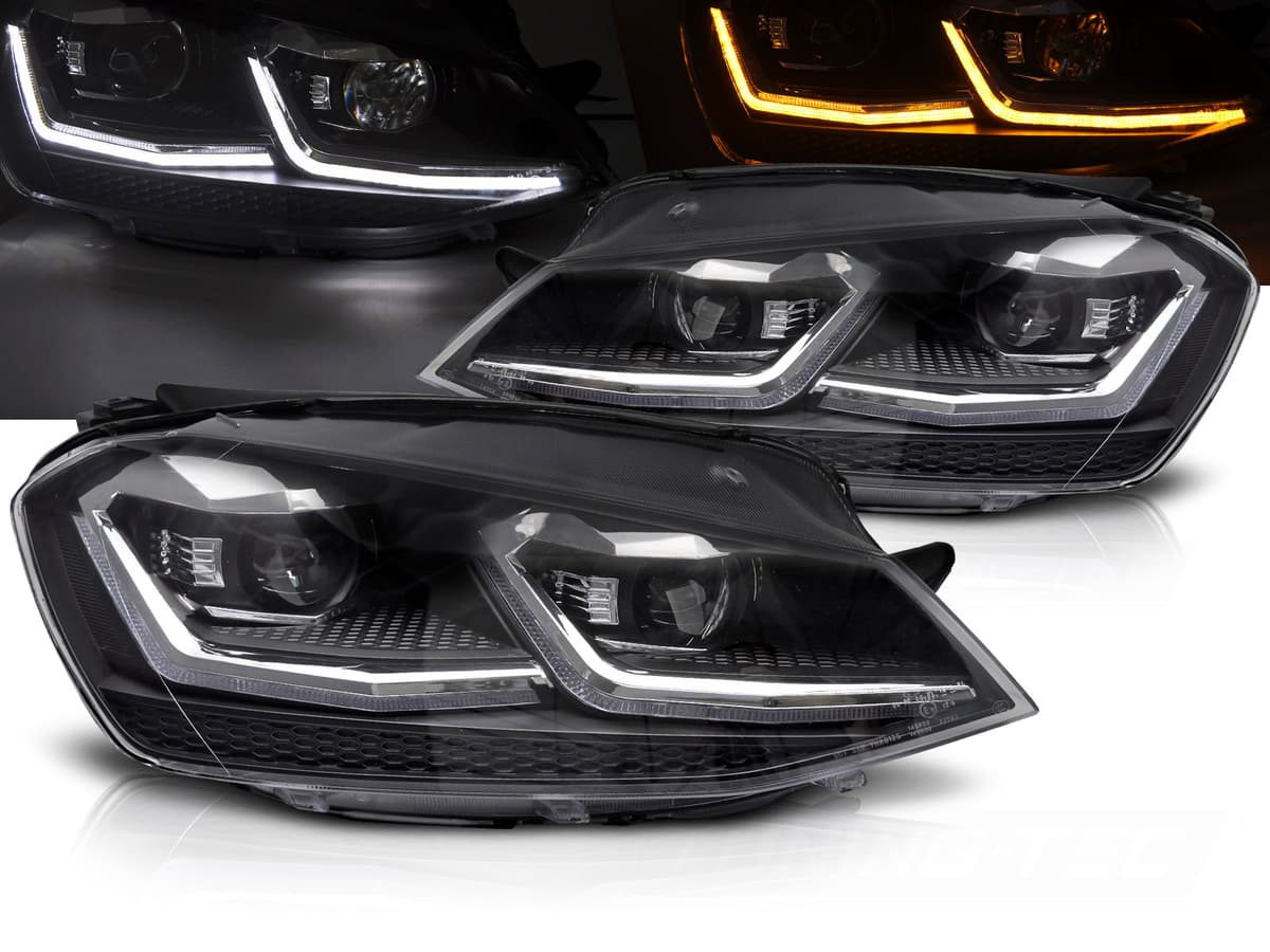 Predné svetlá Volkswagen Golf VII 13-17 Silver LED DRL (homologované)
