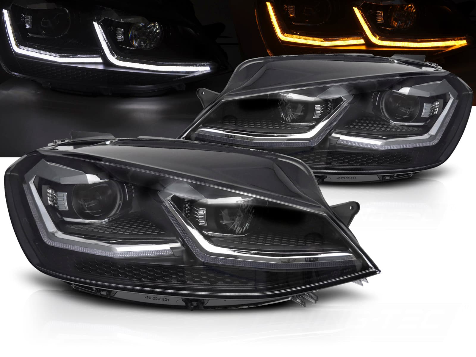 Predné svetlá Volkswagen Golf VII 17-19 Silver LED DRL (homologované)