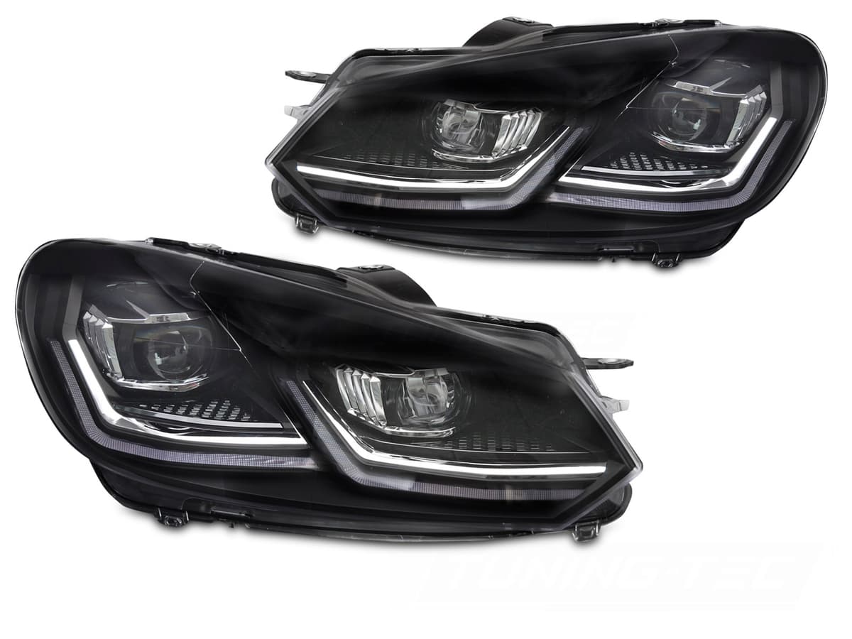 Predné Full LED svetlá Volkswagen Golf VI 08-12 Silver SEQ DRL