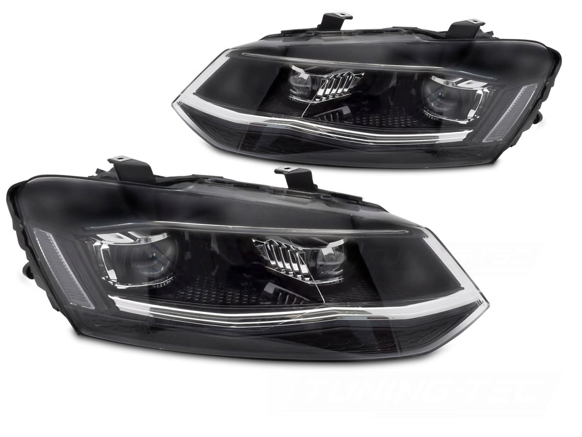 Predné svetlá VW Polo 6R 09-17 LED Silver DRL SEQ