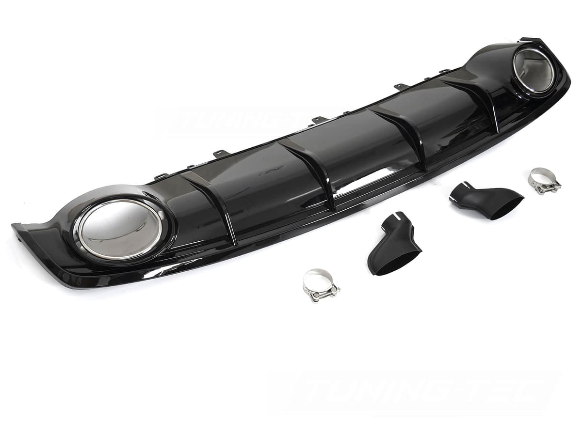 Difúzor Audi A7 C7 14-18 Twin Outlet Glossy Black Sport Style