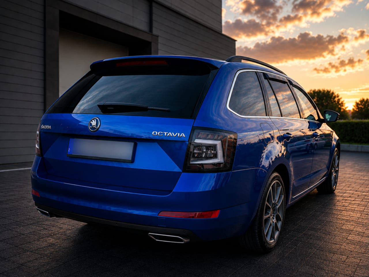 Škoda Octavia s tuningovými zadnými svetlami