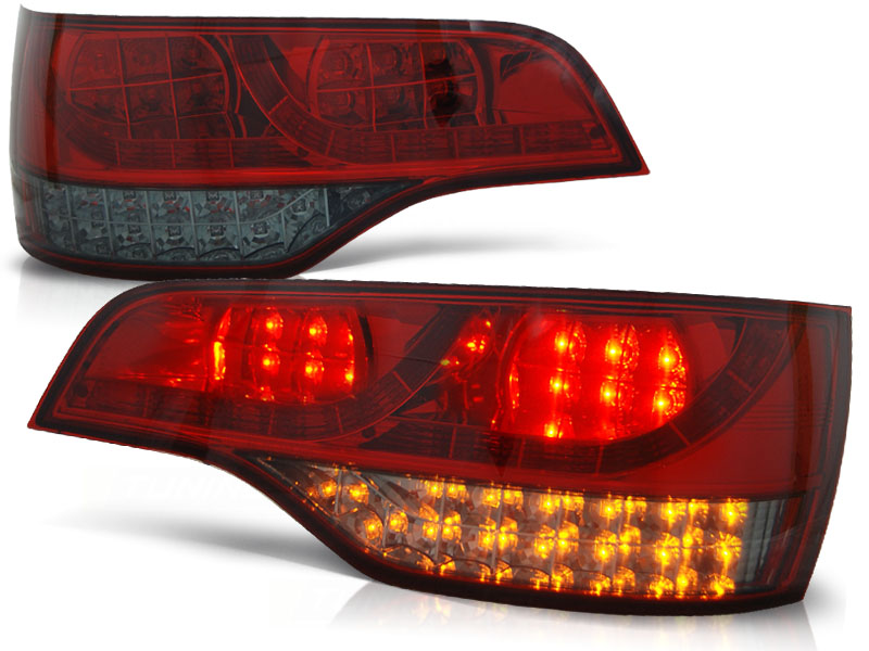 Zadné LED svetlá AUDI Q7 06-09 Red Smoke