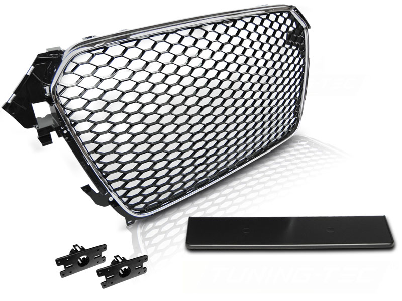 Predná maska Audi A4 B8 11-15 RS Style Black Chrome